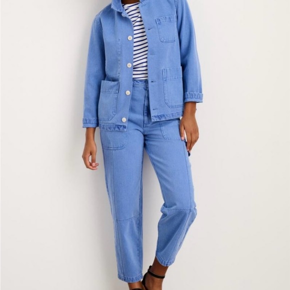 Alex Mill Phoebe Pant in Recycled Denim French Blue - Picture 3 of 6